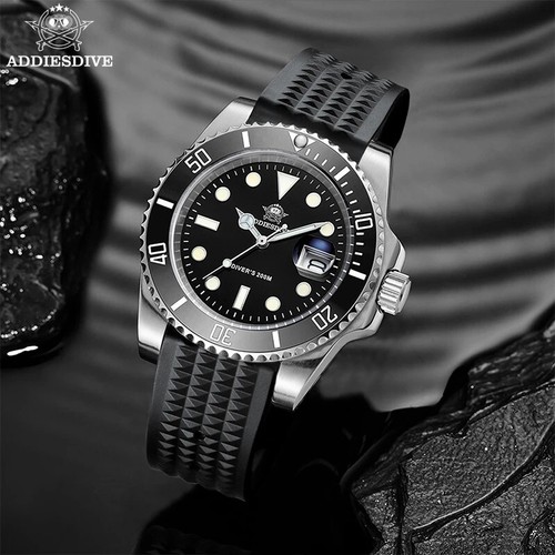 Addiesdive 41mm Quartz Diver Watch 200M Waterproof Silicone Luminous - New - Picture 7 of 8