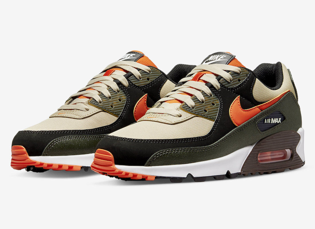 Plaga Izar Realizable Nike Air Max 90 &#034;Dark Army Tweed/Olive/Orange&#034; DH4619 200,Size  7.5, 9, 10.5, 12 | eBay