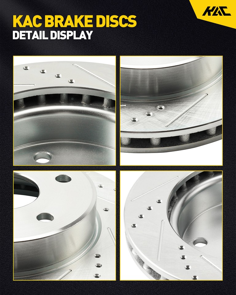 Front Drilled Rotors + Brake Pads for Toyota Sienna Highlander Lexus