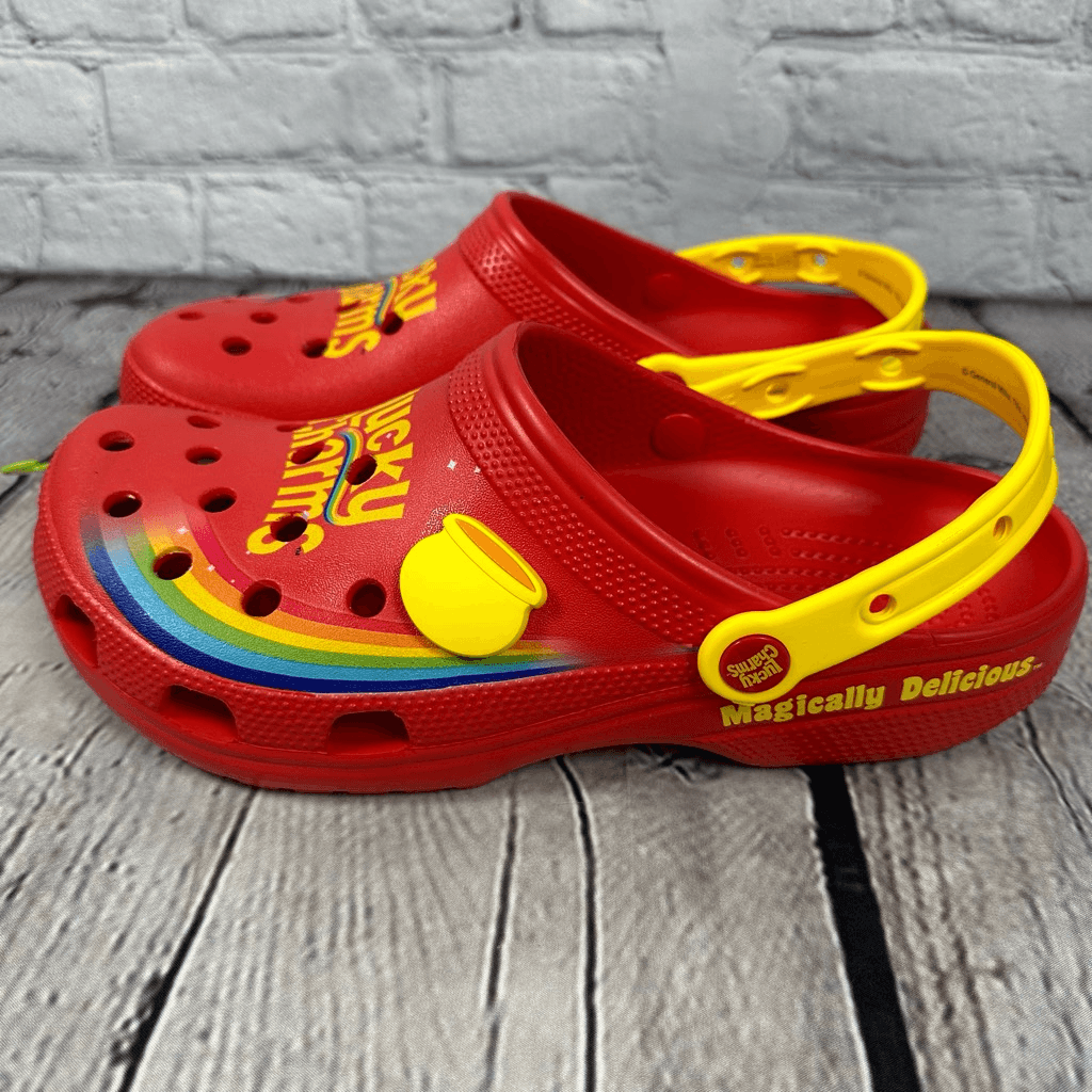 Lucky Charms Classic Crocs Limited Edition Unisex Red Rainbow M10/W12 NWT Lucky Charms Classic Crocs Limited Edition Unisex Red  main image 3