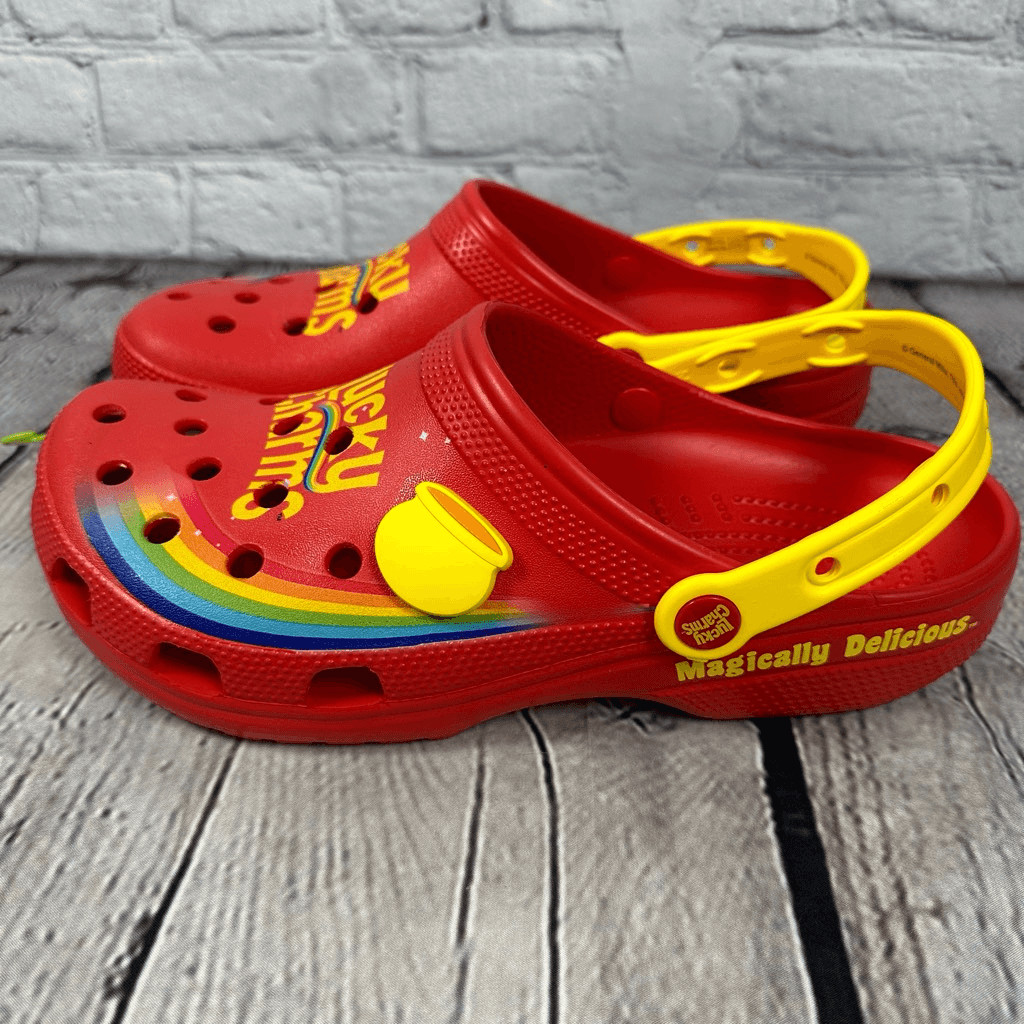 NWT Lucky Charms Classic Crocs Limited Edition Unisex Red Rainbow M10/W12 image 2