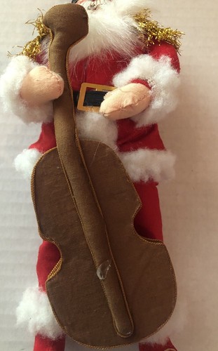 Vintage Weihnachtsmann spielt Geige (fehlender Stock) Weihnachtsdeko/Figur. - Bild 2 von 9