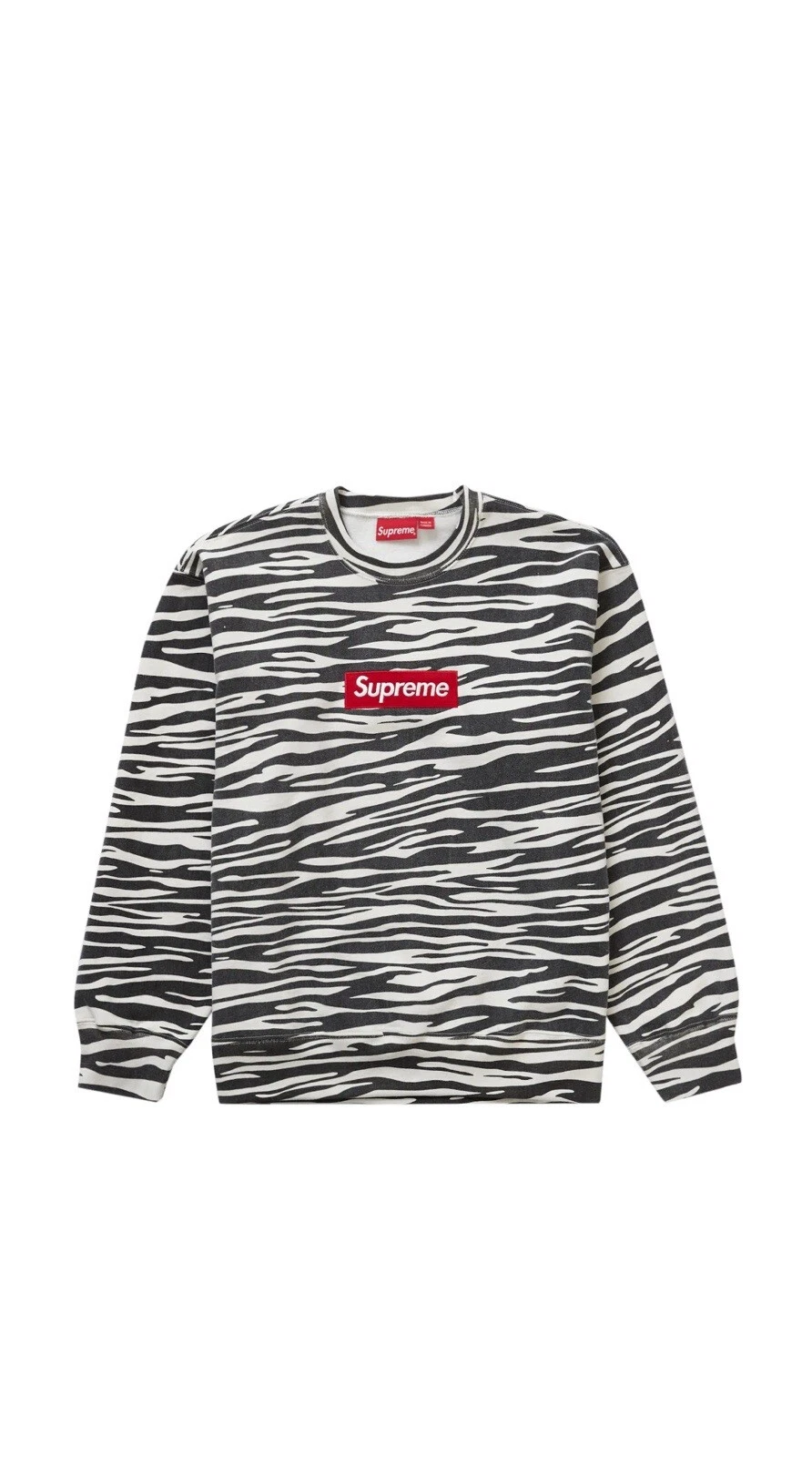 Supreme Box Logo Crewneck Zebra HOMME XL FW22 EN MAIN *Livraison gratuite* DS