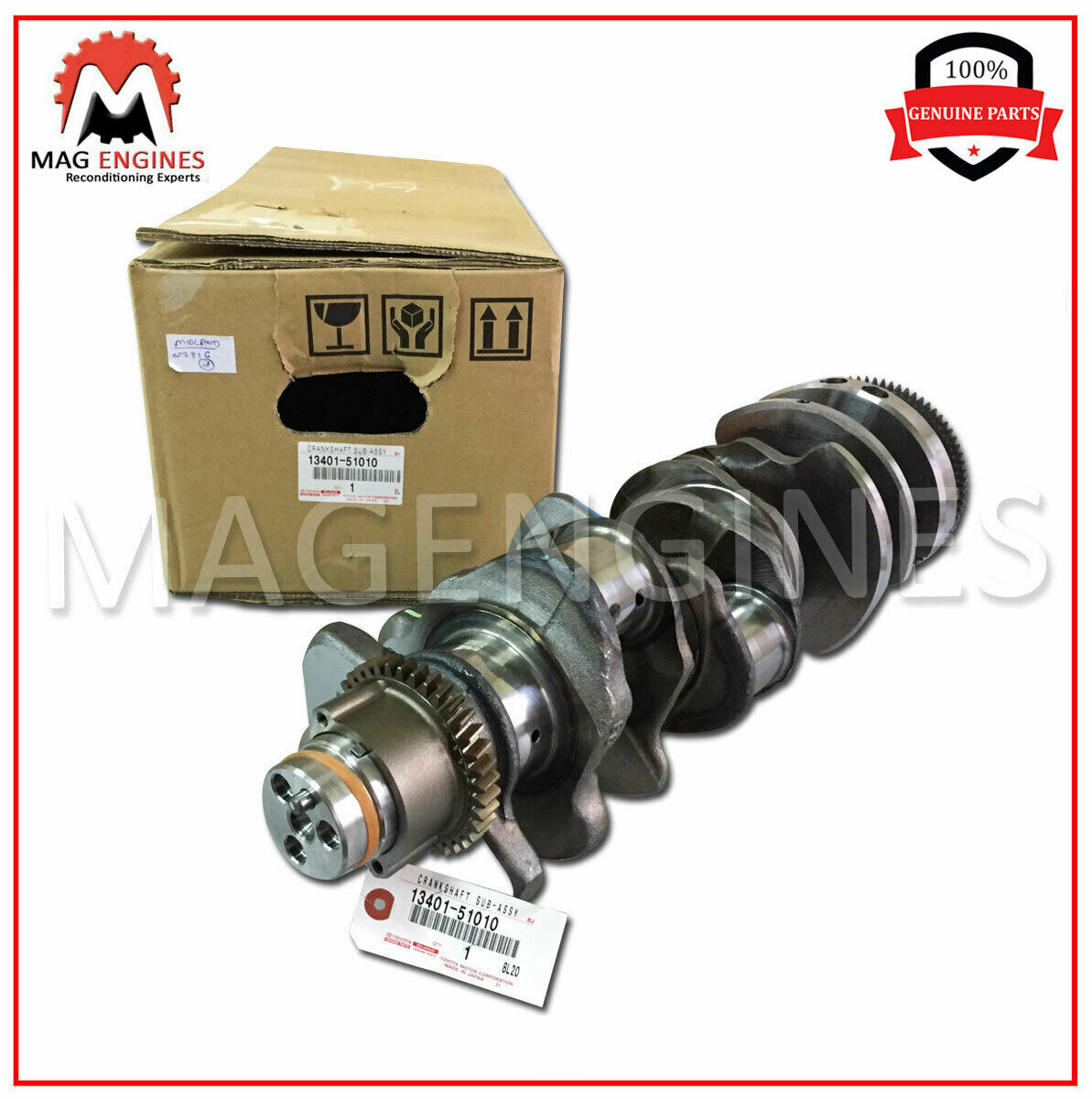 13401-51010 GENUINE OEM CRANKSHAFT 1VD-FTV V8 FOR LAND CRUISER