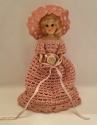 Vintage Blonde Lingerie Lou Doll-Pink Crocheted Hat & Dress-7 Inches-1950s  | eBay