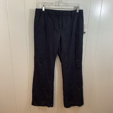 Tommy Hilfiger Navy Blue Virgin Wool Straight Lined Pockets Trouser Pants 8 NWOT