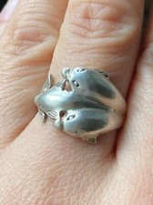 925 sterling silver 3 dolphin ring size 6