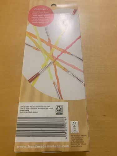 7ct Small Paint Brush Set - Hand Made Modern Brand New Arts and Crafts - Picture 2 of 2