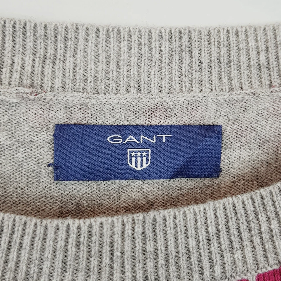 Suéter Jersey Top GANT Mujer Talla S o 10 Gris Floral Jacquard Algodón/Cachemira Foto 3 de 4