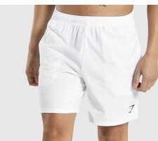 Size L Gymshark Shorts Men  s Slim Fit White Arrival 7  Linerless Gym Running NWT