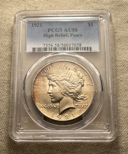 1921 High Relief Peace Dollar PCGS AU58 F001
