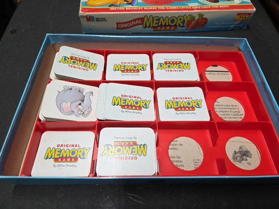Milton Bradley the Original Memory Game 1990 Complete Ages 3-6 Educational Fun - Image 3 of 3