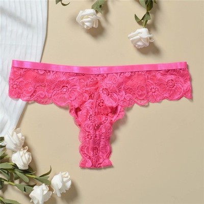 Herren G String Tanga Unterwäsche Low Waist Floral Spitze Transparent Mesh Desi