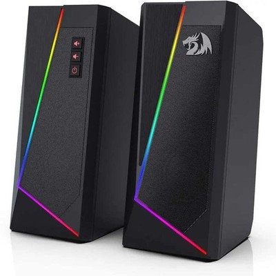 Redragon GS520 RGB Desktop Lautsprecher - PC Stereo Lautsprecher LED Lichter - Weiß/Pink/