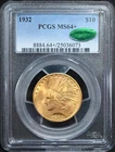 1932 $10 Gold Indian Eagle Coin PCGS MS64+ CAC Sticker Superb Eye Appeal