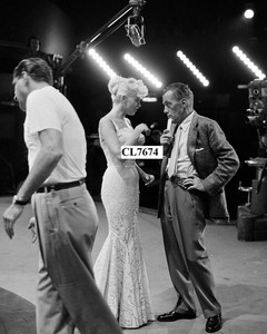 Jayne Mansfield with Ed Sullivan on TV "The Ed Sullivan Show" Photo