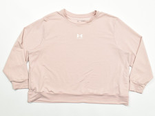 Under Armour Women's Size 2X Loose Fit Crewneck Pullover Sweatshirt Soft Pink Lo