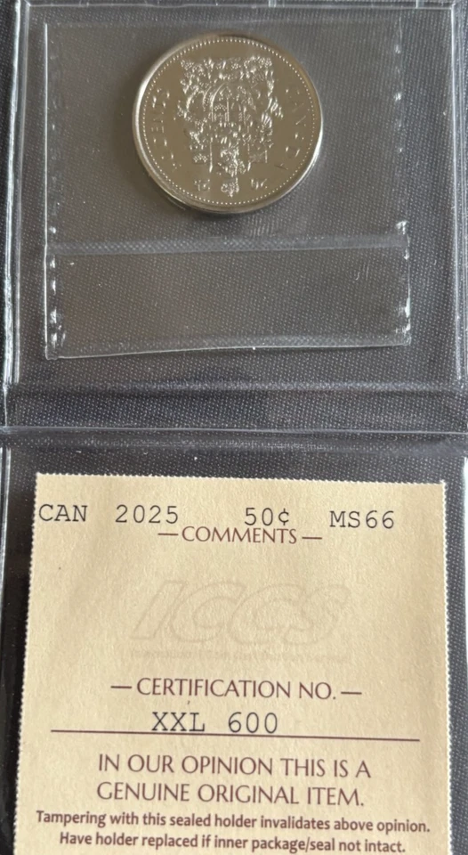 Canada - 50 cents - 2025 - ICCS Certified - MS-66 - Image 3 of 3