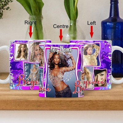 Personalisierte Tasse/Geschenk Beyoncé. Handgedruckt auf Bestellung. Original Unikat Design