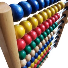 IKEA 100 Wood Bead Abacus Sooden Educational Toy Table Top Math Counting VGC