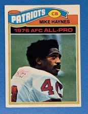1977 Topps All-Pro Mike Haynes RC Rookie Card #50 New Patriots (Stained On Back). rookie card picture