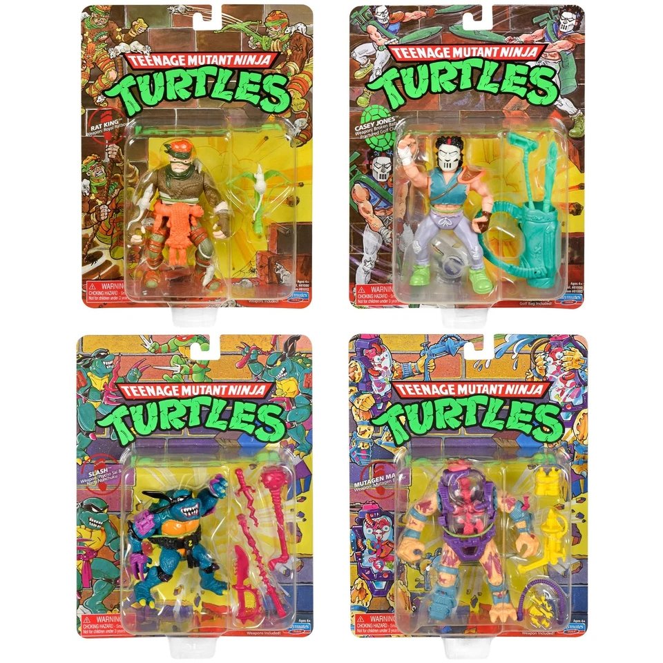 Juego de figuras de acción TMNT Classic Rat King Casey Jones Slash Mutagen Man Foto 3 de 4