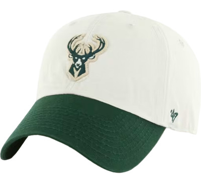 '47 Brand Milwaukee Bucks Bone Sidestep Clean Up Strapback