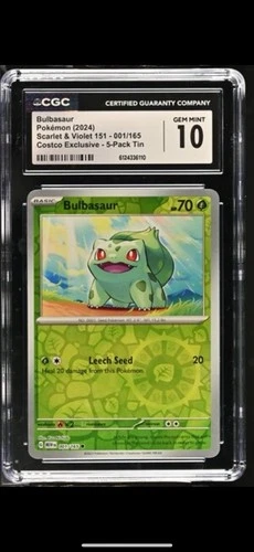 CGC 10 Bulbasaur (Reverse Cosmos Holo) (Costco Exclusive) 001/165