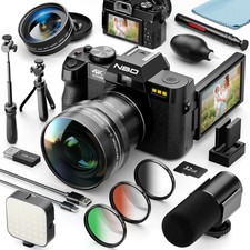 Digital Camera 4K 48MP 60FPS WiFi Autofocus Vlogging for YouTube with Microphone