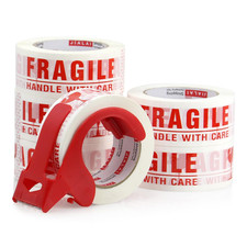 Fragile Tape Handle with Care Packing Tape 6 Rolls, Heavy Duty Shipping Box Sea