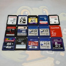 LOT of 15 Various SD Cards Brands Include Sandisk Lexar - Untested - GC759