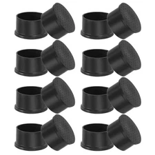 Round Plastic Hole Plugs 1.9 Inch, 16 Pack Tubing Insert End Cap, Black
