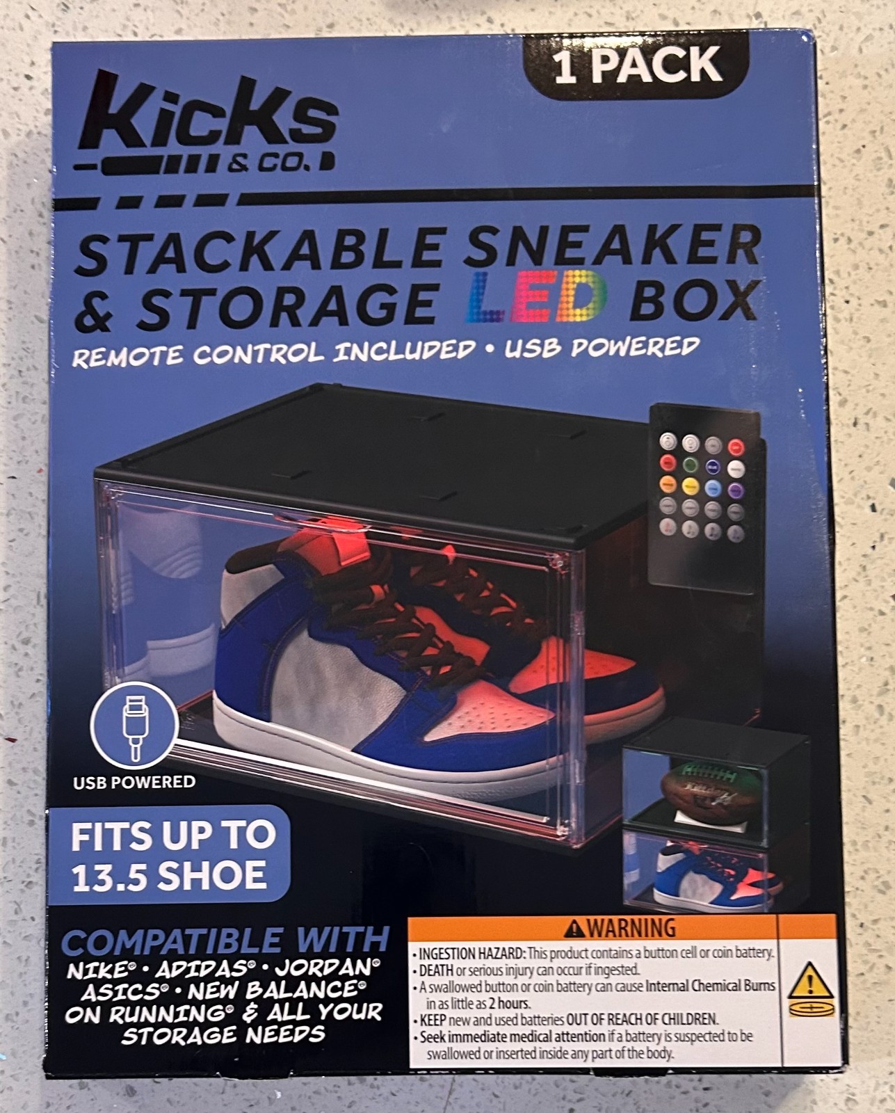 Kicks & Co. Stackable Sneaker Storage LED Box