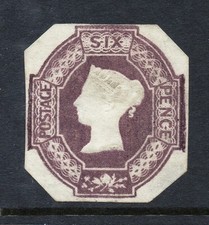 GB QV SG59 6d Dull Lilac Embossed Wmk Reversed Fine Mint No Gum Cat £12,000