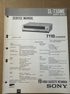 Sony Beta Video SL-T30ME  Service Manual