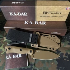 KA-BAR BK19 Becker Nessmuk Bushcraft Knife 4.3" BRN Blade, Celcon® Sheath & Box