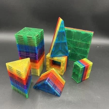 Playmags 80 Piece Magnetic Tiles Building Blocks Set 3D Magnet Tiles for Kids