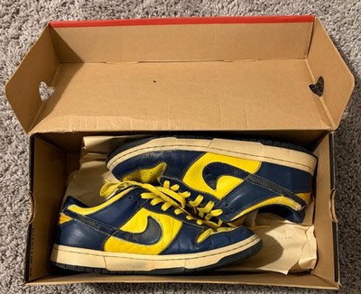 Nike Dunk Low Sneakers Men's Michigan Leather Lace Up Running Athletic Shoes -8