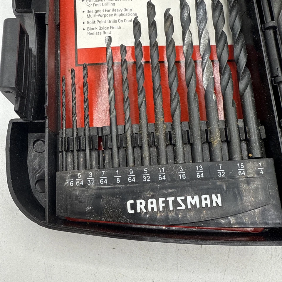 Craftsman Point 21 Piece Drill Set Professional Speed In Hard Portable Case - Image 3 of 3