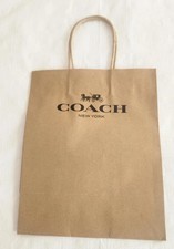 COACH Designer Paper shopping bag Brown tote Authentic Gift