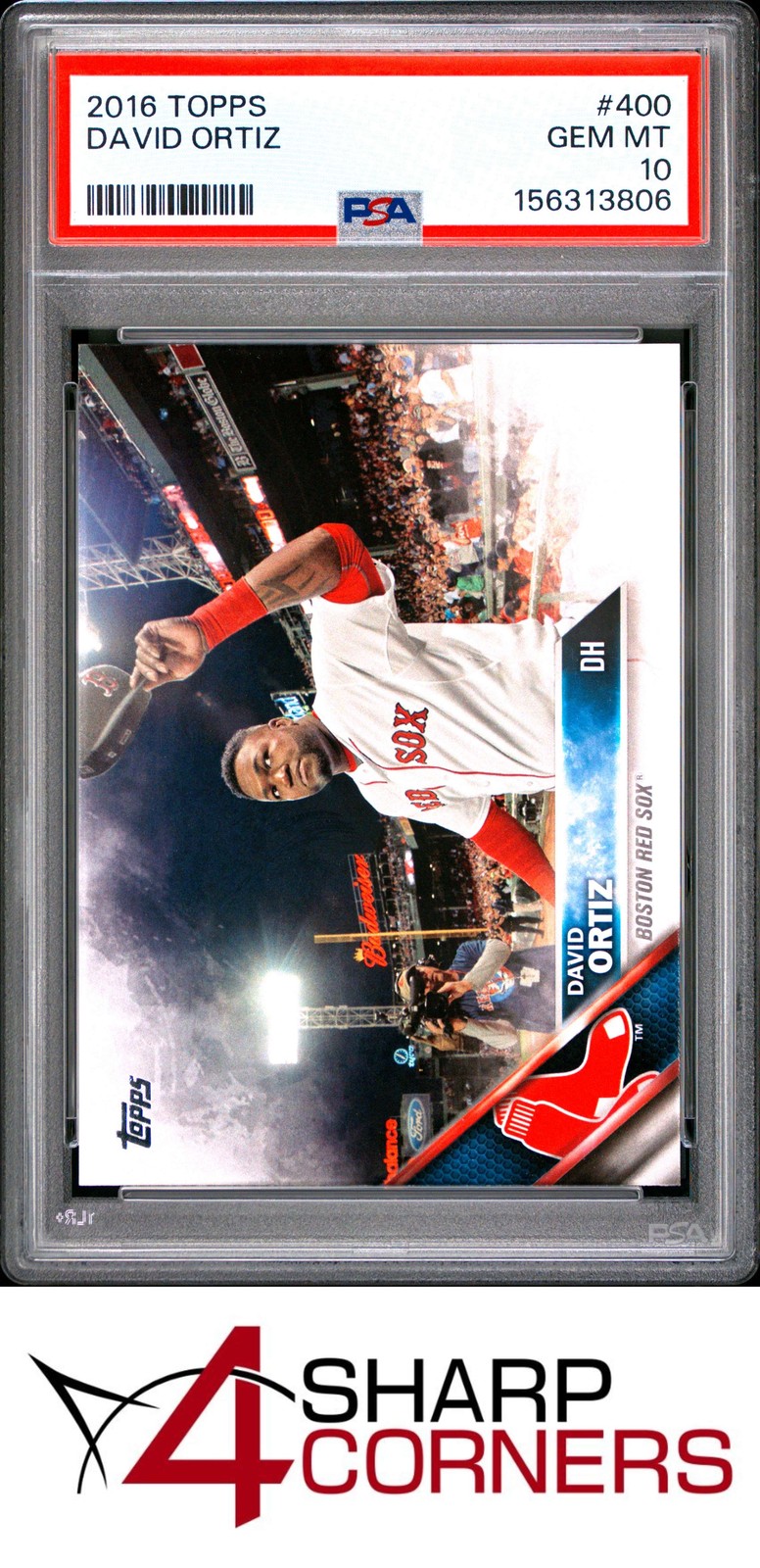 2016 TOPPS #400 DAVID ORTIZ RED SOX HOF PSA 10 view 1