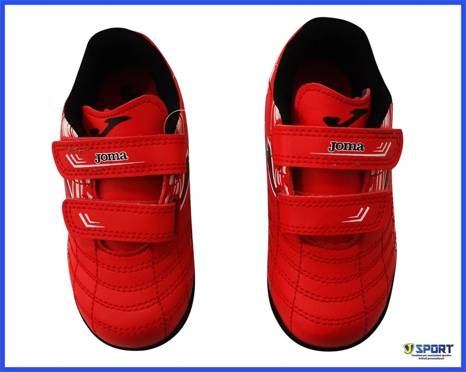 Scarpe da Calcetto JOMA per Bambino Scarpette Scarpini Con A Strappo Rossa 28 - Immagine 3 di 4