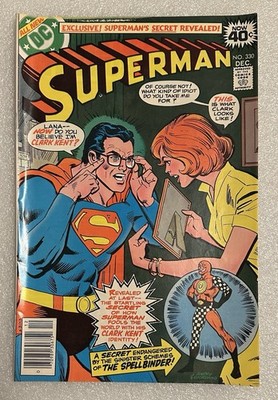 Superman #330 F+ Origin of Superman/Clark Kent s Eyeglass Hypnosis DC Comic 1978