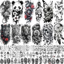 66 Sheets Temporary Tattoos Women Girls Watercolor Florals