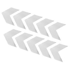 10 Pack Reflective Stickers 2.36 x 2.36 Inch Warning Arrow Reflector White