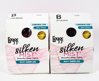 2 L'eggs Silken Mist Control Top Silky Sheer Leg  Women's Pantyhose VARIETY Sz B