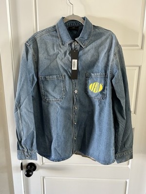 LFDY Live Fast Die Young denim shirt wash blue large