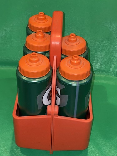 Gatorade 6 Pack Holder Carrier With 5 - 32oz Sport Water Squeeze Bottles - Picture 2 of 14