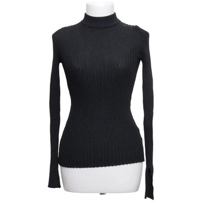 Gina Tricot, Langarmshirt, Größe: XS, Schwarz, Metallfaser/Polyamid/Viskose #Thm