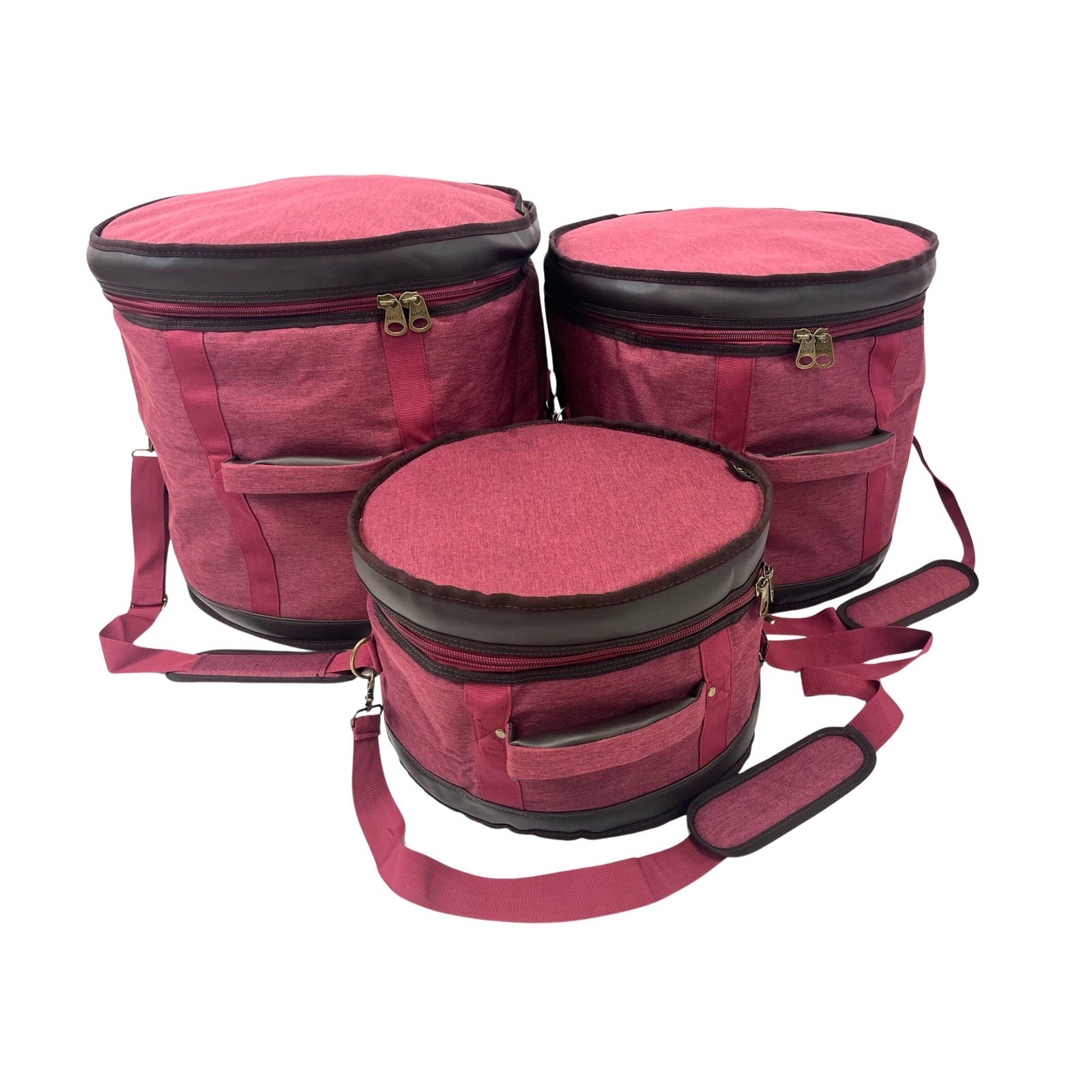 Barton GSP Premium 3-Piece Drum Bag Set, 13x9/16x16/24x14, Mulberry Truffle